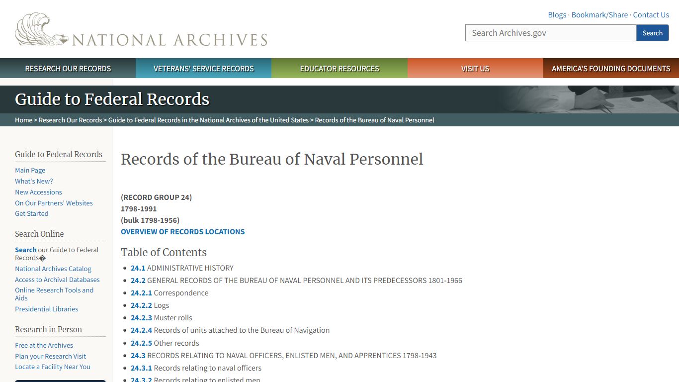 Records of the Bureau of Naval Personnel | National Archives